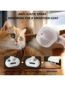 3 In 1 Steam Brush Spray Hair Combing USB For Pets Dogs Cats And Rabbits