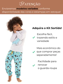 6 Pieces Of Assorted Long Sleeve Children's Pajamas For Boys - 3 T-Shirts + 3 Pants - 彩色 - 查看 5