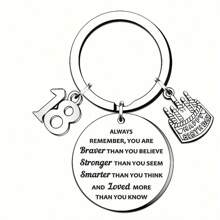 TTOVEN 18 岁生日礼物，适合女孩、儿子、孙女的钥匙扣礼物，励志汽车配件包魅力学校可爱哥特 Y2k - 銀色 - 查看 1