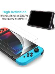 2Pcs Premium Tempered Glass Compatible With Switch/Switch Lite/Switch Oled Screen Protector HD Clear Anti-Scratch Protective Films