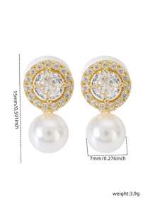 2 Pieces Fashionable, Small And Delicate Zirconia Faux Pearl Ear Clip Pierced Ears Can Be Worn By Women Individual, Versatile And Simple Earrings - Pearl Ear Clips - View 3