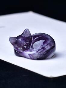Exquisite Natural Crystal Carving Cat, Unique Design, Healing Crystal, Stones Containing Energy, Energy Healing Meditation Stone, Perfect For Home Decor & Gift Giving, For Pocket Decoration, For Holiday Gift, From The Brand CUPIDCRYSTAL