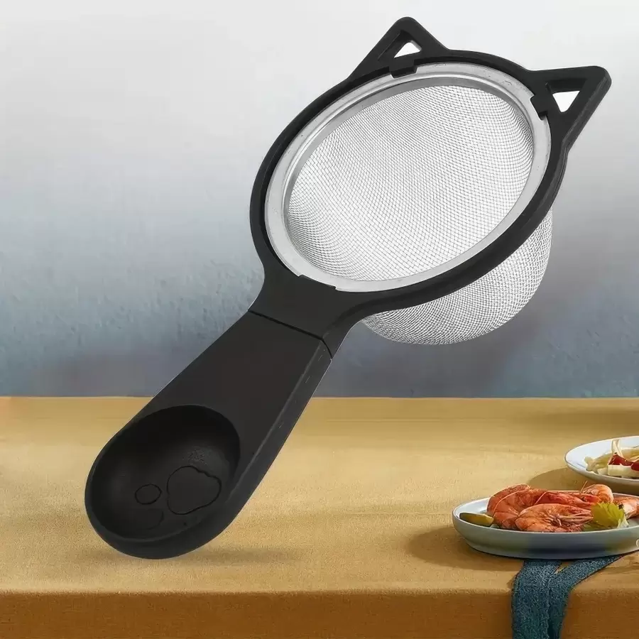Fine Mesh Cat Shaped Colander With Plastic Handle, Metal Mesh Filter For Cooking, Food Preparation, Oil Removal, Juicing, Tea Filtration, Flour Screening, Soy Milk, Etc,Kitchen Accessories, A Must-Have Kitchen Tools Gift For Home Chefs, Space-Saving Storage For Kitchen Organizers , Christmas Kitchen Gifts Idea