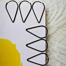 30pcs Water Drop Shaped Paper Clips, Suitable For Notebook, Office, School, Cute Bookmark Clips And Stationery Accessories - Multicolor - View 8