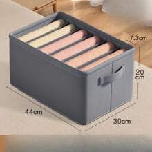 6 Grids With Washable Foldable PP Board Clothes And Trousers Storage Box - 深灰色 - 查看 1