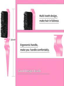 Set di 4 spazzole per definire i ricci - Spazzola per il controllo delle ciocche + Pettine a coda di ratto in metallo per acconciatura capelli ricci + Accessori per acconciatura capelli - Districante, modella e liscia | Accessori di bellezza essenziali per donne e ragazze