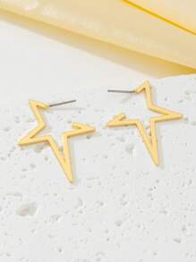 1 Pair Creative Four-Pointed Star Design Earrings, Delicate And Stylish, Ramadan Holiday Gift For Women
