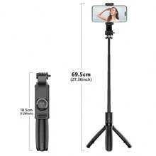 AXNEN Extendable Selfie Stick Tripod With Wireless Remote And Phone Holder, Portable Smartphone Tripod Stand For Group Selfie/Live Streaming/Video Recording, Compatible With IOS And Android Devices - Black - View 9