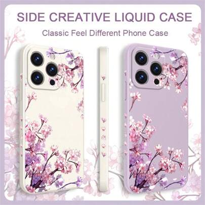 Liquid Silicone Falling Flowers Case Compatible With Iphone 16e 16 15 Pro Max 14 Plus 13 Mini 12 Pro 11 X XS XR XS Max 7 8 Plus SE2 SE3 Sam Sung Galaxy Xiao Mi Redmi Note Poco F7 M7 X7 F6 M6 X6 F5 M5 X5 F4 M4 X4 F3 M3 X3 NFC GT Pro Hua Wei P40 Lite P30 Pro P20 Honor 20 Lite 10 P Smart 2019 Fall Preventio Waterproof Shockproof Anti-Fall Scratch Resistant