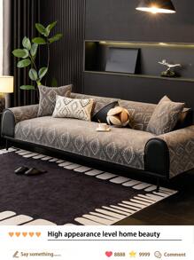 1 件雪尼尔编织沙发垫，适合所有季节，款式新颖，宠物友好，防尘，防滑沙发套，适用于 L 型组合沙发和 1/2/3/4 座沙发，秋季/春季防刮