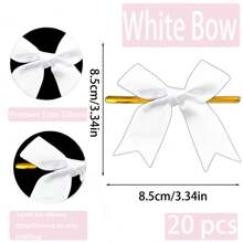20 Pcs Twist Tie Bows Satin Ribbon Bow For Gift Wrapping Champagne Bottle Cake Treat Bag Craft DIY Gift Wedding Bridal Shower Christmas Birthday Party Christmas Decorations Home Christmas Gifts Christmas Decor