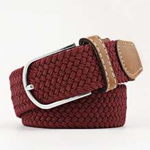 1pc 26-Color 3-Size Elastic Woven Belt (Width 3.3CM, Length 107-130CM), Fashion Sports Belt For Men