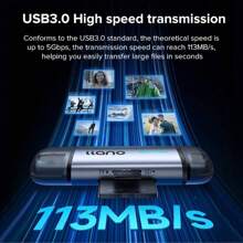Llano USB 2 In1 Card Reader OTG Type-C TF/SD 2T Card Reader
