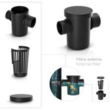 Prosperplast Regenton van glad kunststof, 210 liter, kleur antraciet, 75,3 (lengte) x 75,3 (breedte) x 86,5 (hoogte) cm + accessoireset icanset7. Gratis verzending 24/72u.