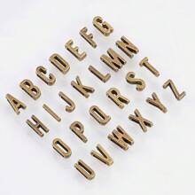 156 piezas, 6 sets de cuentas deslizantes con letras del alfabeto en bronce antiguo, cuentas planas para pulsera, encantos de letras A-Z, cuentas retro sueltas para pulseras plano y brazaletes deslizantes