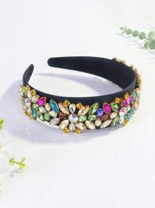 1件装女士几何图案宫廷风水晶（玻璃）装饰3D发箍 - 彩色 - 查看 5