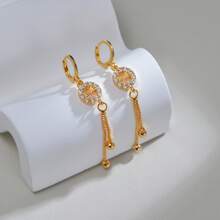 优雅设计耳钉，简约百搭大气耳环，C 形复古少女耳环 - 字母耳圈 - 查看 9