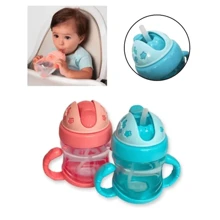Water Bottle Drinking Cup With Lid And Straw + Plastic Handle 200ML - Baby Blue - View 5