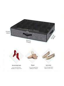 Hộp đựng giày gấp gọn 12 ô vải lanh màu xám, thích hợp cho tủ quần áo, tủ đựng đồ, gầm giường - Nhiều màu - Xem 2