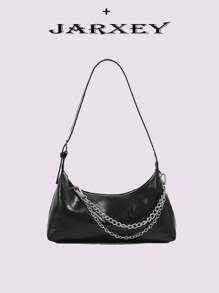 2025 New Spring/Summer Chain Decor Fashion High-End Underarm Zipper Shoulder Pleated Crossbody Bag, Versatile Commuter Bag