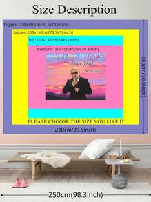 Tapisserie inspirée de la musique Mr 305 Pitbull Worldwide, décoration murale pour la maison, chambre à coucher, salon, chambre d'étudiant, décoration urbaine pour les fans de hip-hop et de légendes de la musique
