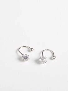 Un seul Vis de nombril en argent sterling S925 anti-allergique, boule de forage clignotante, boule poilue, tige coudée, clou de nombril en forme de C pour femmes. Le meilleur cadeau pour la petite amie, la mère, les sœurs
