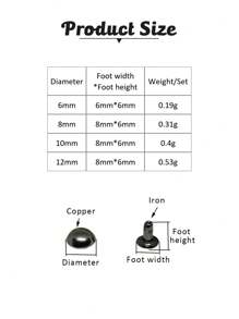 50 Sets Round Dome Leather Rivets Studs For Clothing Purse Feet For Handbags Studs And Spikes For Shoes Bags Belts Dog Collars Leather Craft (6/8/10/12mm) - Gold - View 8