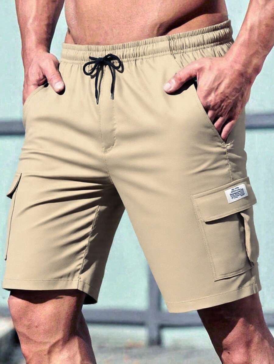 Men's Casual Cargo Shorts, Summer Loose Knee Length Shorts, Fashionable - Khaki - View 1
