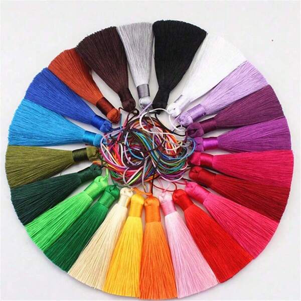 5Pcs/Lot 8+8 Cm Long Tassel Pendant Tassel Brush Crafts Handmade DIY Making Jewelry Finding Accessories