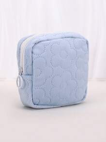 1/2 piezas Bolsa de maquillaje cuadrada de pana, para mujer y hombre, bolsa de aseo plana, organizador de maquillaje, bolsa de cosméticos de viaje