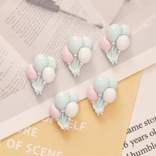 100 件树脂美甲装饰，迷你气球饰物柔和色彩卡通设计 DIY 公主风格 3D 美甲配件女士夏季美甲装饰用品