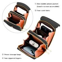 1 Piece Fashionable Women's Touch Screen Cross-Body Mobile Phone Bag, Adjustable Shoulder Strap, Card Slot, Zipper Closure, Lightweight And Compact Design, Suitable For Shopping, Travel And Daily Use, Shopping Accessories | Fashion Women's Bags | Bags, Mobile Wallets - Multicolor - View 6