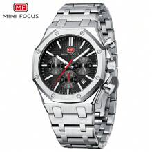 1 件装男士运动石英表多功能小表盘日历夜光指针不锈钢表带商务休闲男士手表礼物 - 均碼 - 查看 13