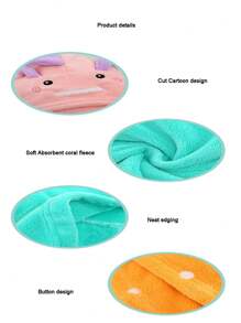 儿童恐龙连帽浴巾 - 柔软珊瑚绒浴巾/沙滩巾 - 吸水性强的连帽浴袍，适合3-6岁儿童 - 幼儿泳池浴巾 - 吸水性强的游泳斗篷，男女童皆宜，适合返校季、作为浴袍、浴室用品或情人节礼物 - 彩色 - 查看 10