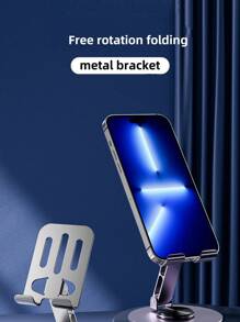 1pc Metal Rotatable & Foldable Phone/Tablet Stand, Suitable For Desktop, Live Streaming, And Video Watching