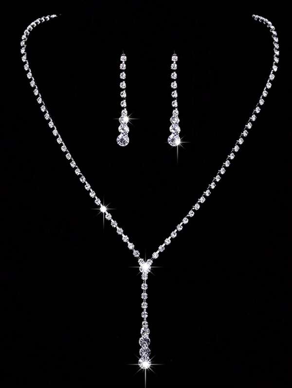 Conjunto de joyería nupcial, collar y aretes con flores para la novia, accesorios para vestido de baile y graduación de dama de honor, atuendo para invitados de boda