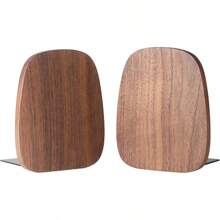 Book Ends For Shelves, Non-Skid Bookends For Heavy Books, Wooden Book Stopper For Home Office And Library (Walnut 1 Pair)