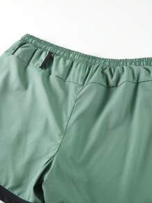 1pc Women's Summer Fitness Shorts With Attached Leggings, Anti-Chafing Running Pants For Workouts