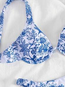 Dwuczęściowy zestaw bikini dla kobiet, europejski i amerykański nowy modny strój kąpielowy, oddzielny kostium z fiszbinami, szeroki pasek, elastyczny pas, świeży styl na wakacje na plaży