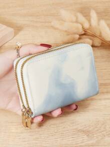 Fashionable Double Zipper Versatile Coin Wallet,Card Holder Multi-Card Card Organizer For Storage Credit Cards,Lightweight Minimalist,Fashion,Modern,Business,For Anniversary,For Christmas,On Valentine Day,For Birthday Gift,For Gift,For Lover For Women,For Girls,For Lady,For Female,Bag School Supplies For School Dorm Room & Back To School - Pink - View 10