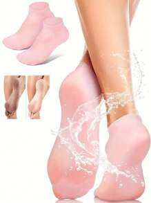 2 pares de calcetines de gel de silicona hidratantes y antifisuras para el cuidado de los pies, removedor y protector de piel muerta y agrietada