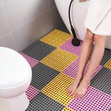 10 件互锁 PVC 地垫，30cmx30cm，防水防滑，浴室排水垫，淋浴房瓷砖地毯，可定制，防滑/防潮/防水/防污，家居浴室装饰，夏季返校季