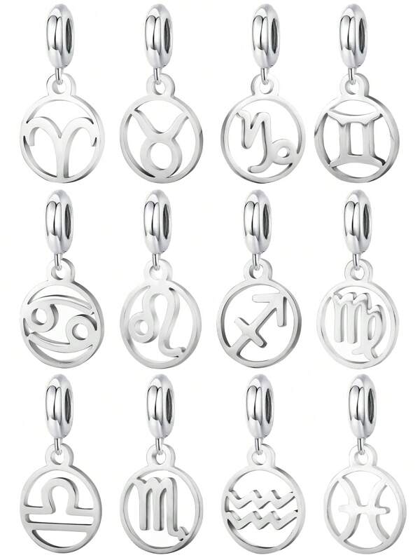 1 pieza Colección de 12 signos del zodíaco Colgantes y dijes (Aries/Tauro/Géminis/Cáncer/Leo/Virgo/Libra/Escorpio/Sagitario/Capricornio/Acuario/Piscis)
