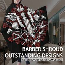 理发师黑色理发围裙理发披肩美发长袍美发外套理发店沙龙配件、返校、旅行度假必需品、女士发饰