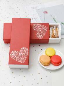 4件/8件可爱女孩带窗饼干盒，蛋糕盒，马卡龙盒，面包盒，巧克力盒，草莓盒，迷你蛋糕盒，甜点盒 - 紙本 - 查看 1