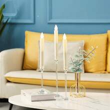 1pc/3pcs/12pcs European Style Acrylic Candle Holders, Dining Table Candle Cups, Wedding Decor, Candlelight Dinner, Fashionable Acrylic Candle Accessories