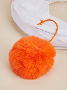 宠物猫隧道带毛绒球，适合猫咪和小型犬 - 白色 - 查看 4