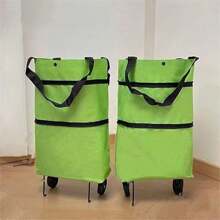 1 pièce Sac de courses pliant portable à roulettes, mini chariot à main imperméable pour épicerie