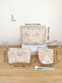 1 件/套 全身花卉印花化妆包 便携式化妆包 女孩化妆包 盥洗包 化妆包 化妆袋 护肤包 收纳袋 旅行必需品 邮轮必需品 宿舍必需品 通勤必需品 婚礼伴娘礼物、妈妈礼物、生日礼物、送给朋友和老师的礼物、家居装饰、浴室卧室装饰、浴室收纳盒、珠宝收纳盒、唇油收纳盒、指甲油收纳盒 化妆品收纳盒 化妆盒 - 彩色 - 查看 9