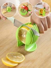 1 件手动塑料切片机 - 多功能水果切片机，适用于番茄、柠檬、鸡蛋切割器 - 用于切片圆形水果和蔬菜的厨房工具，无需电力